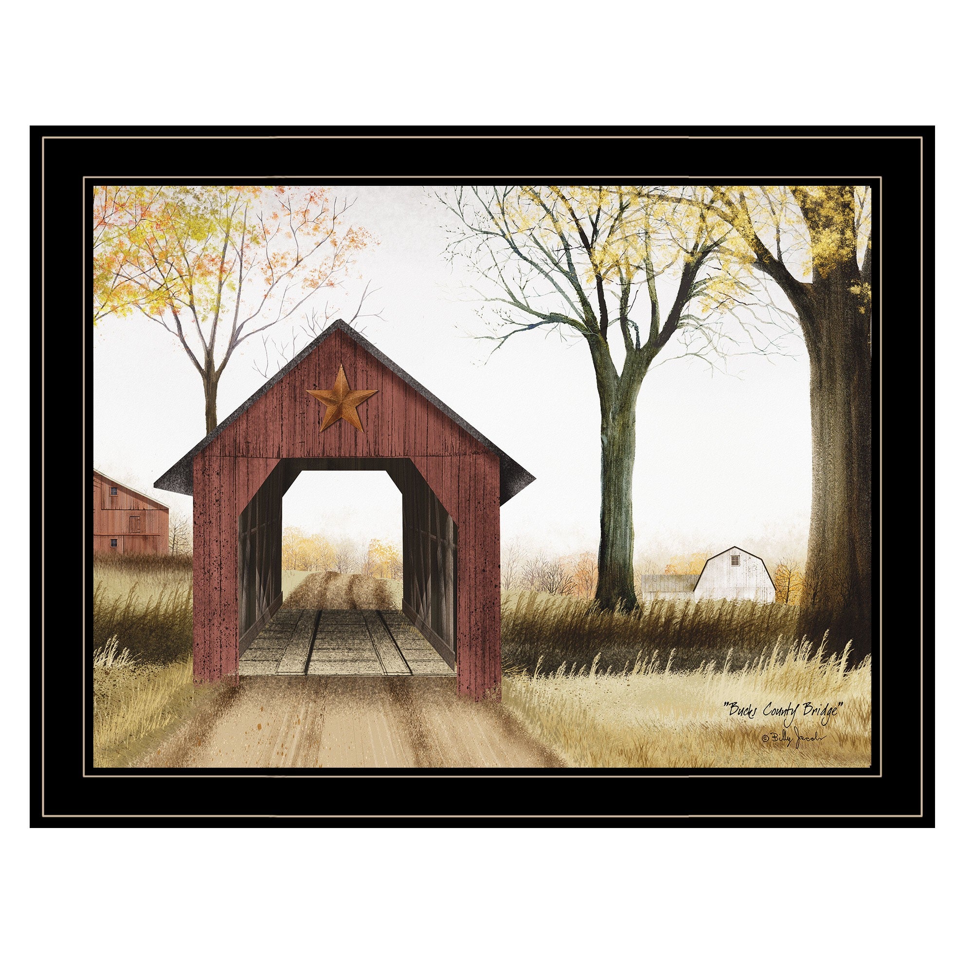 Buck County Bridge 2 Black Framed Print Wall Art