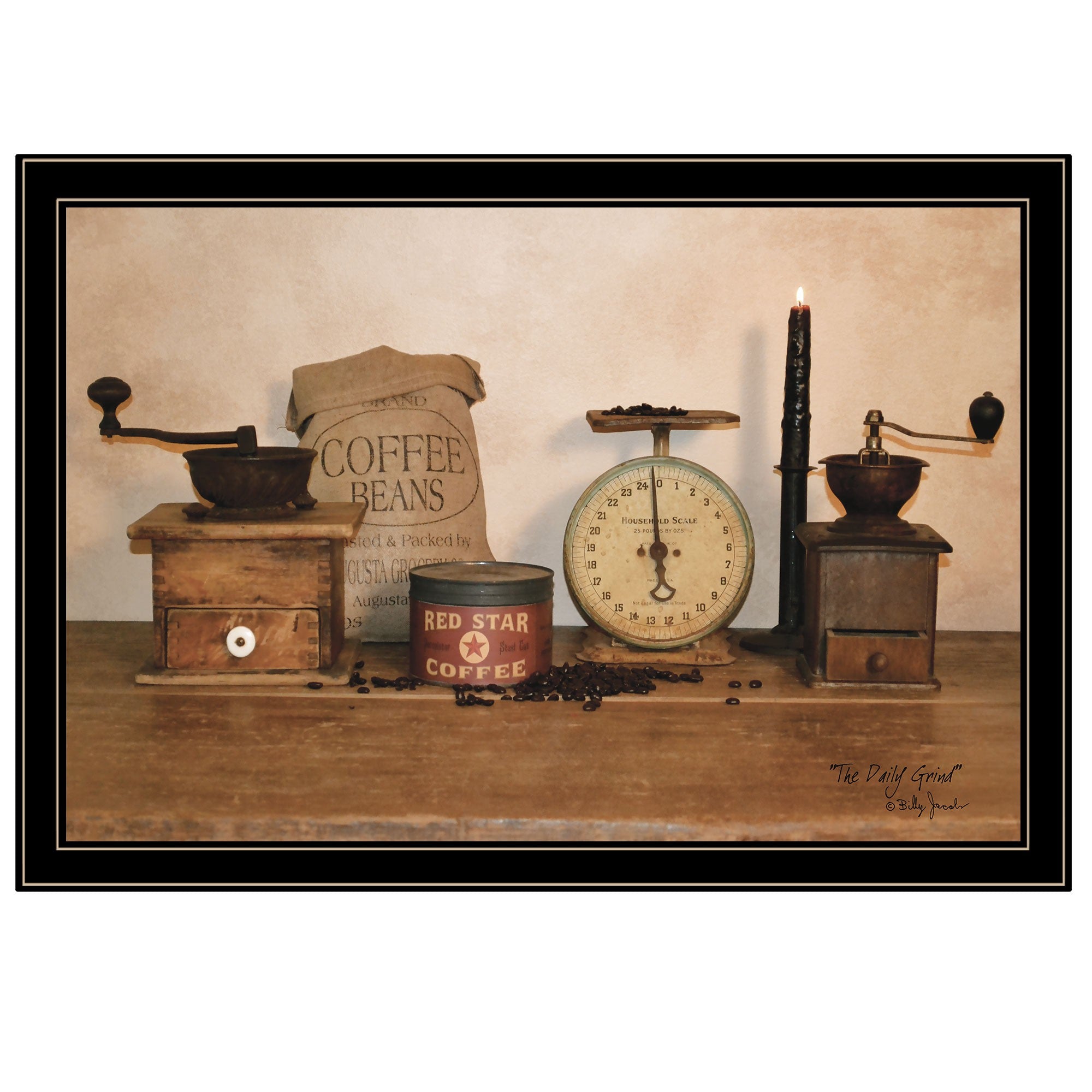 The Daily Grind 8 Black Framed Print Wall Art