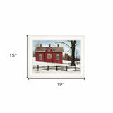 Lovers Knot Quilt Red Barn White Framed Print Wall Art