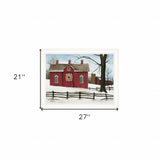 Lovers Knot Quilt Red Barn 2 White Framed Print Wall Art