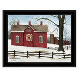 Lovers Knot Quilt Block Barn 4 Black Framed Print Wall Art