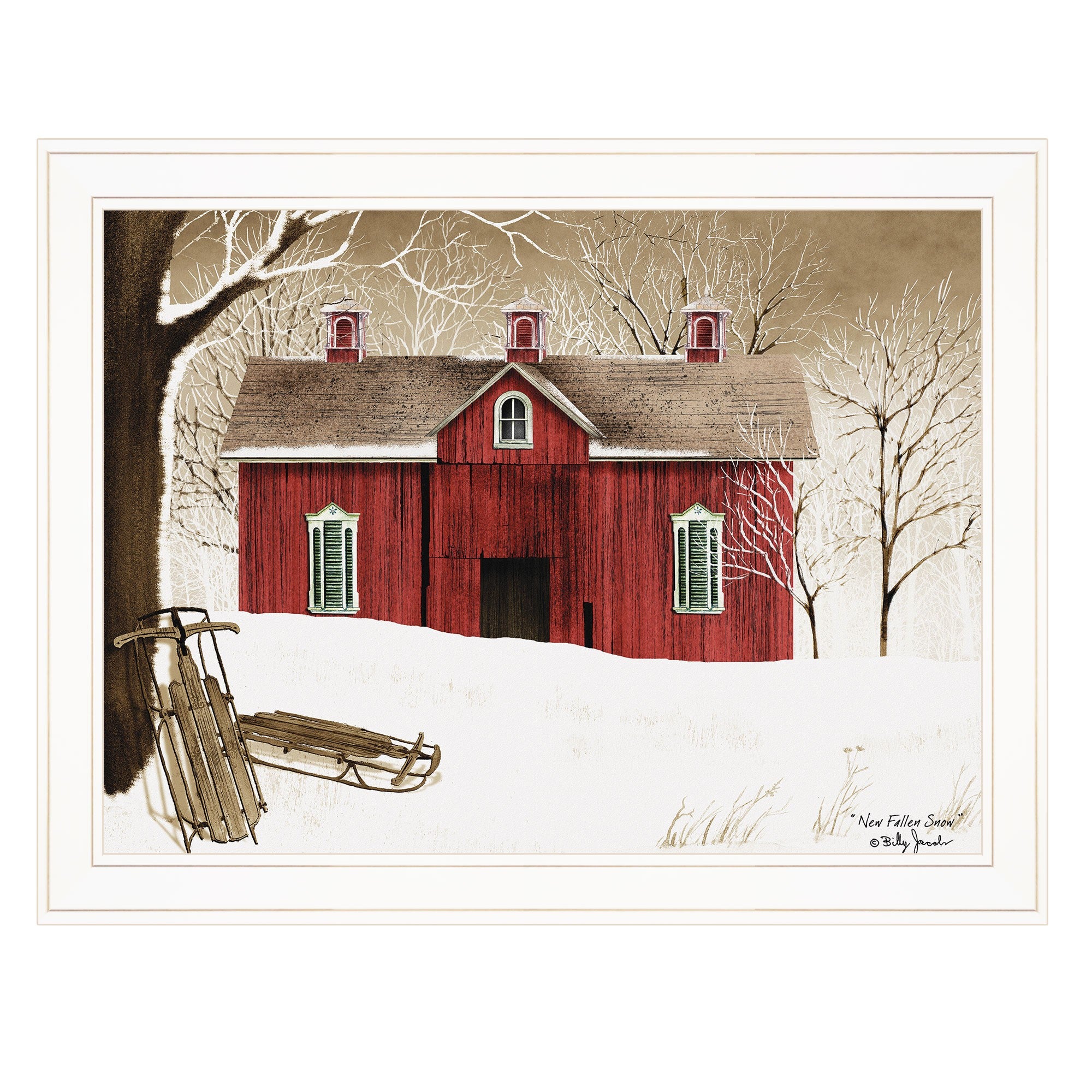 New Fallen Snow 3 White Framed Print Wall Art