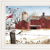 Winter Friends 1 White Framed Print Wall Art