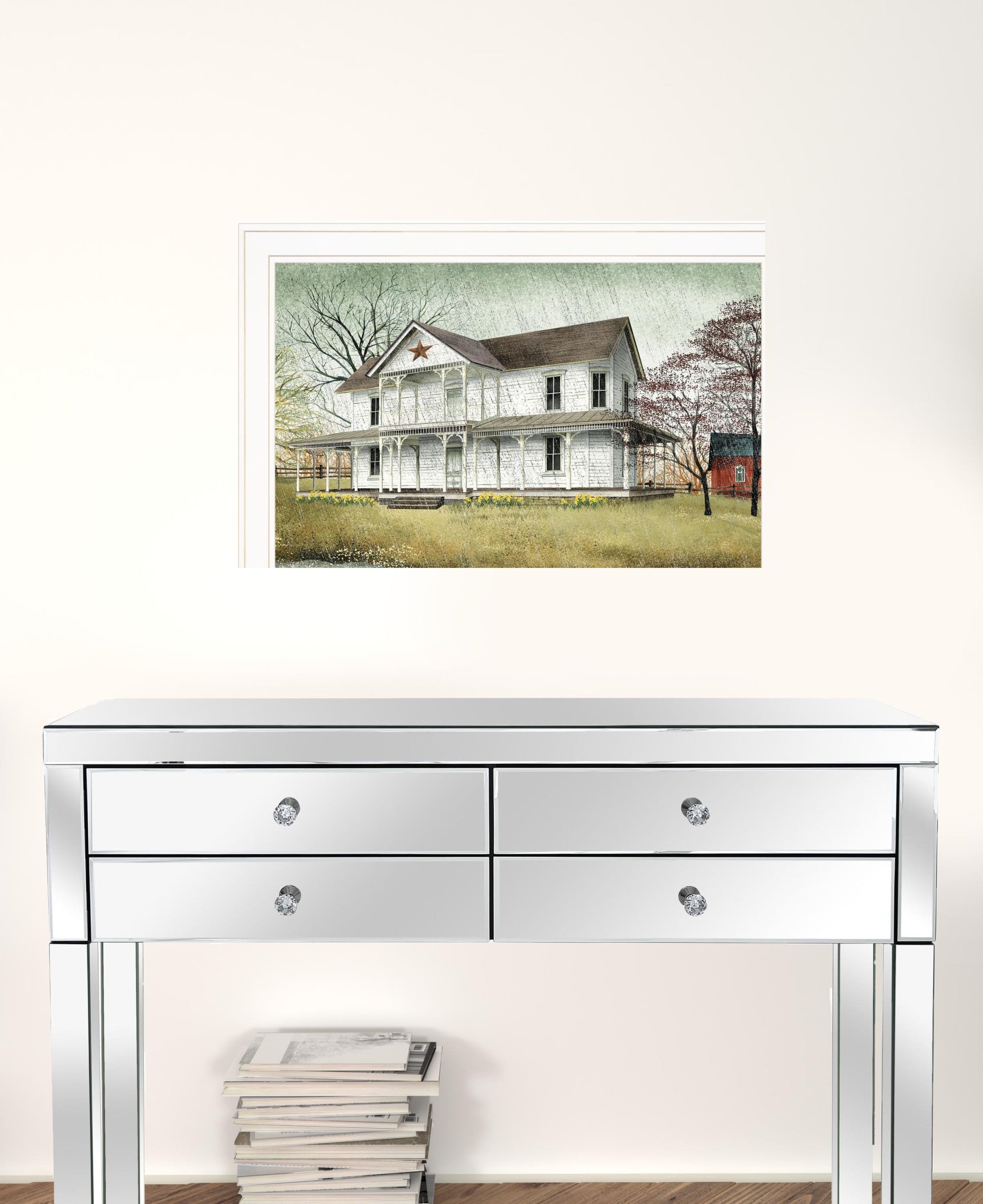 April Showers 3 White Framed Print Wall Art