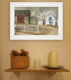 The Old Stone Barn 1 White Framed Print Wall Art