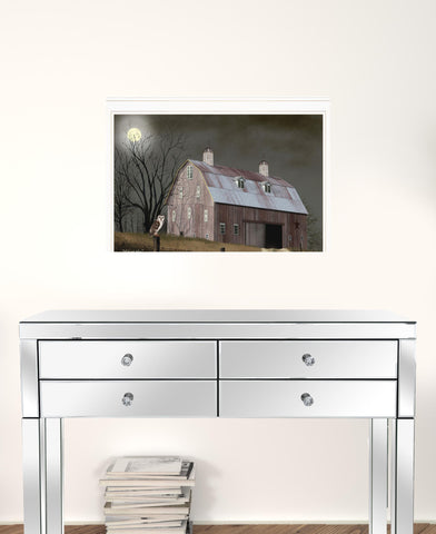 Midnight Moon 5 White Framed Print Wall Art