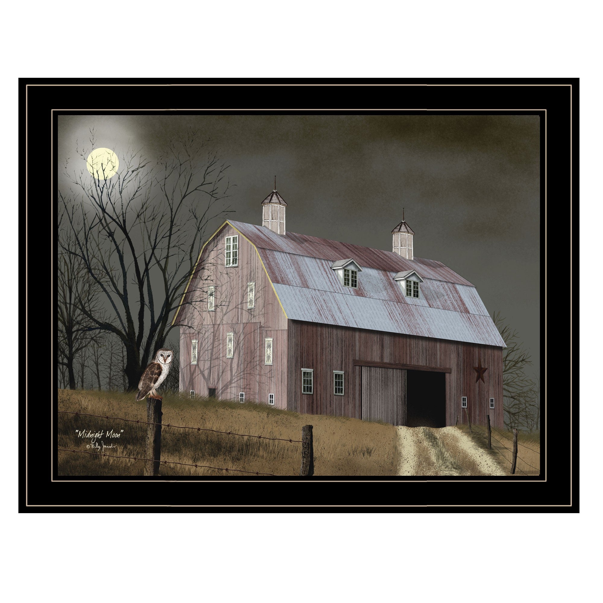 Midnight Moon 6 Black Framed Print Wall Art