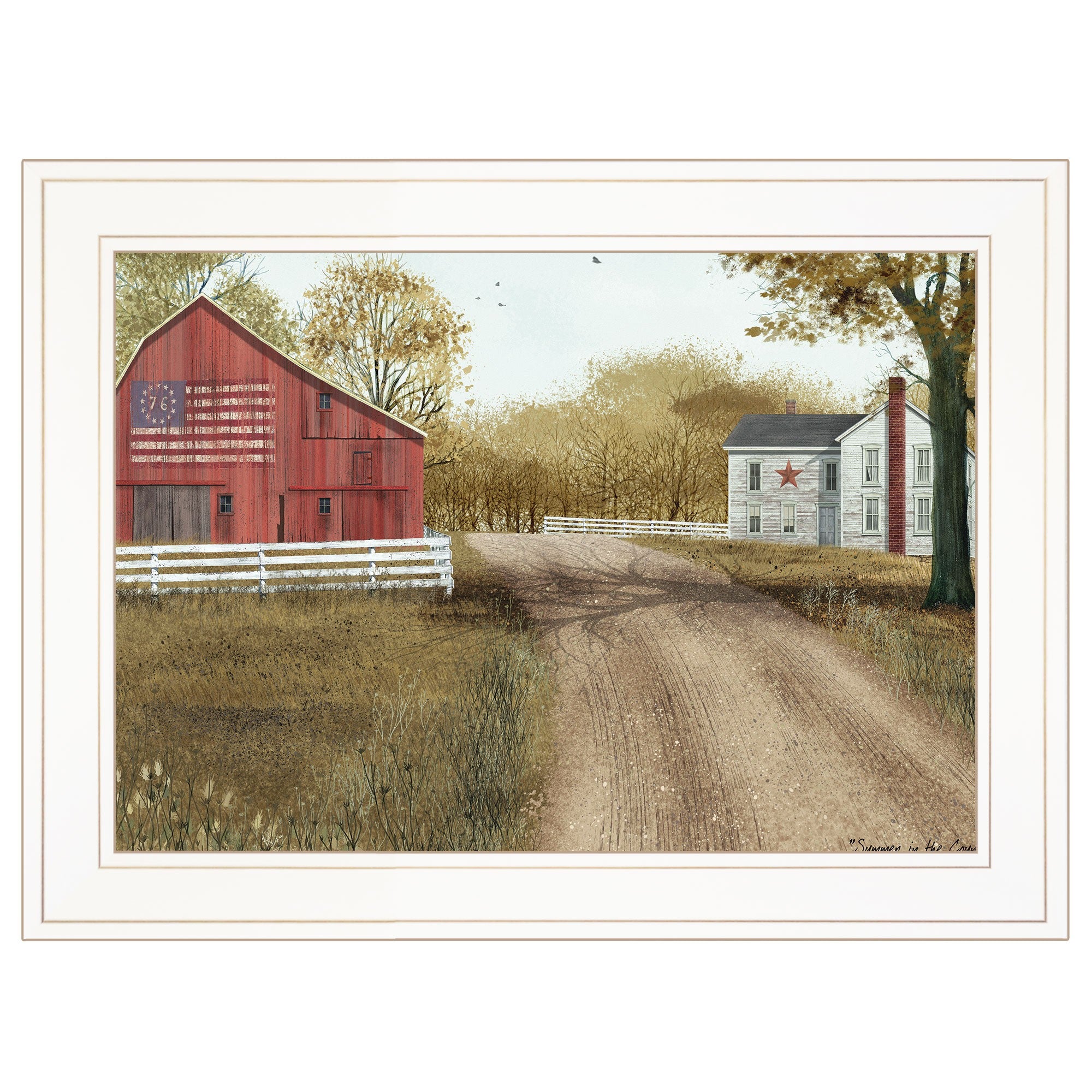 Summer In The Country 1 White Framed Print Wall Art