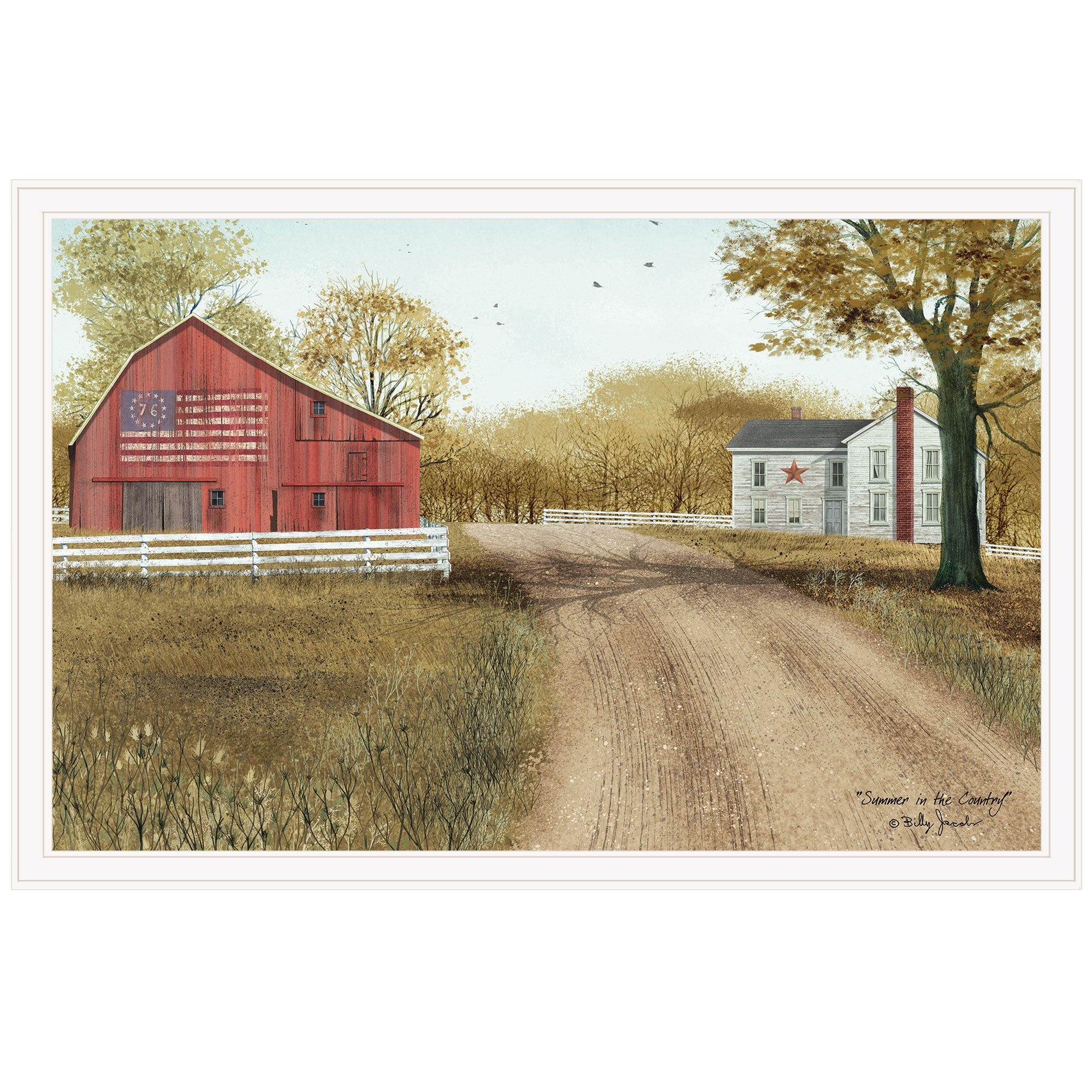 Summer In The Country 5 White Framed Print Wall Art