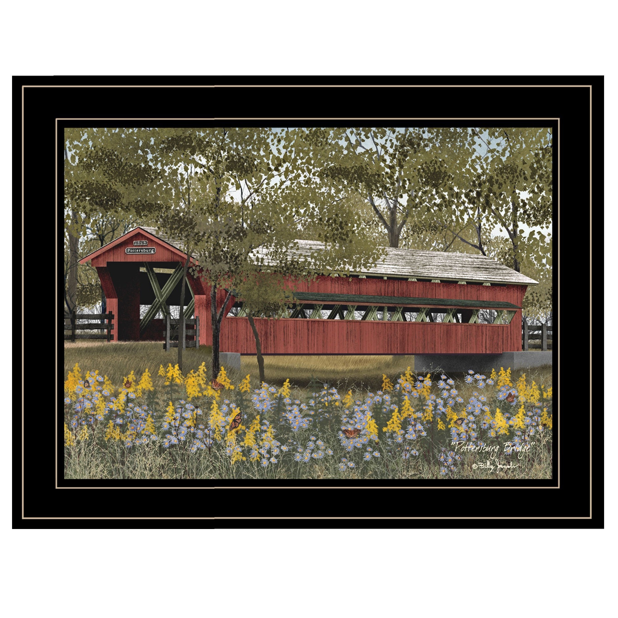 Pottersburg Bridge 2 Black Framed Print Wall Art