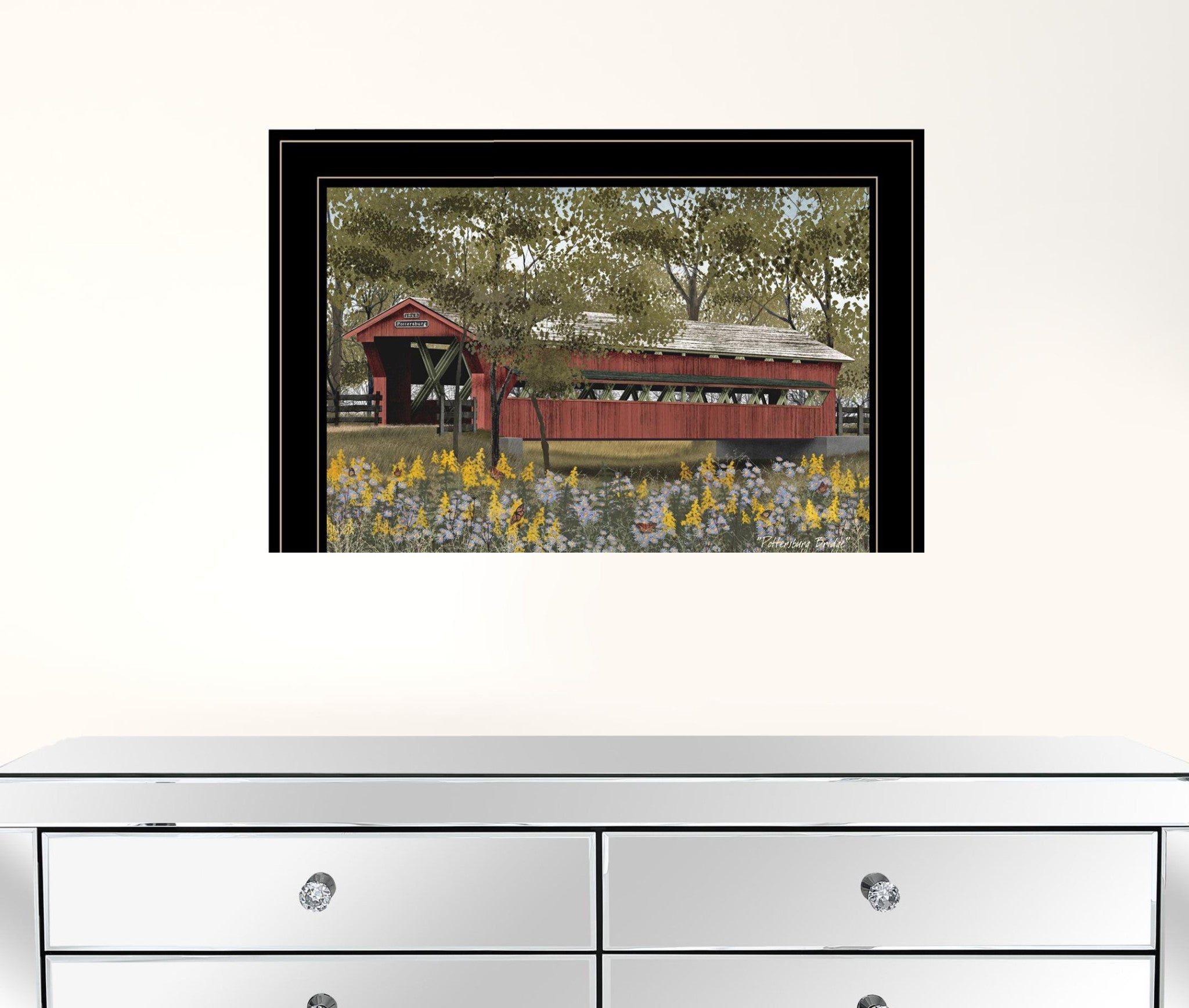 Pottersburg Bridge 2 Black Framed Print Wall Art