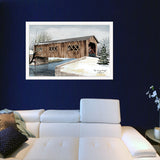 The Kissing Bridge 5 White Framed Print Wall Art