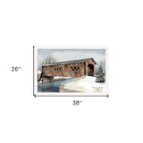 The Kissing Bridge 5 White Framed Print Wall Art