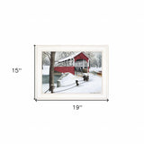 Crisp Winter Evening 1 White Framed Print Wall Art