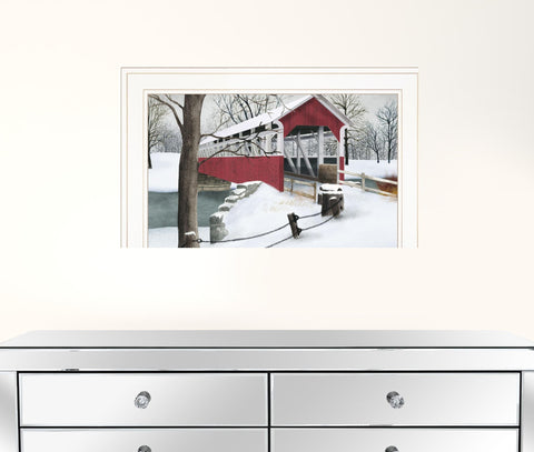 Crisp Winter Evening 1 White Framed Print Wall Art