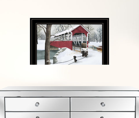 Crisp Winter Evening 2 Black Framed Print Wall Art