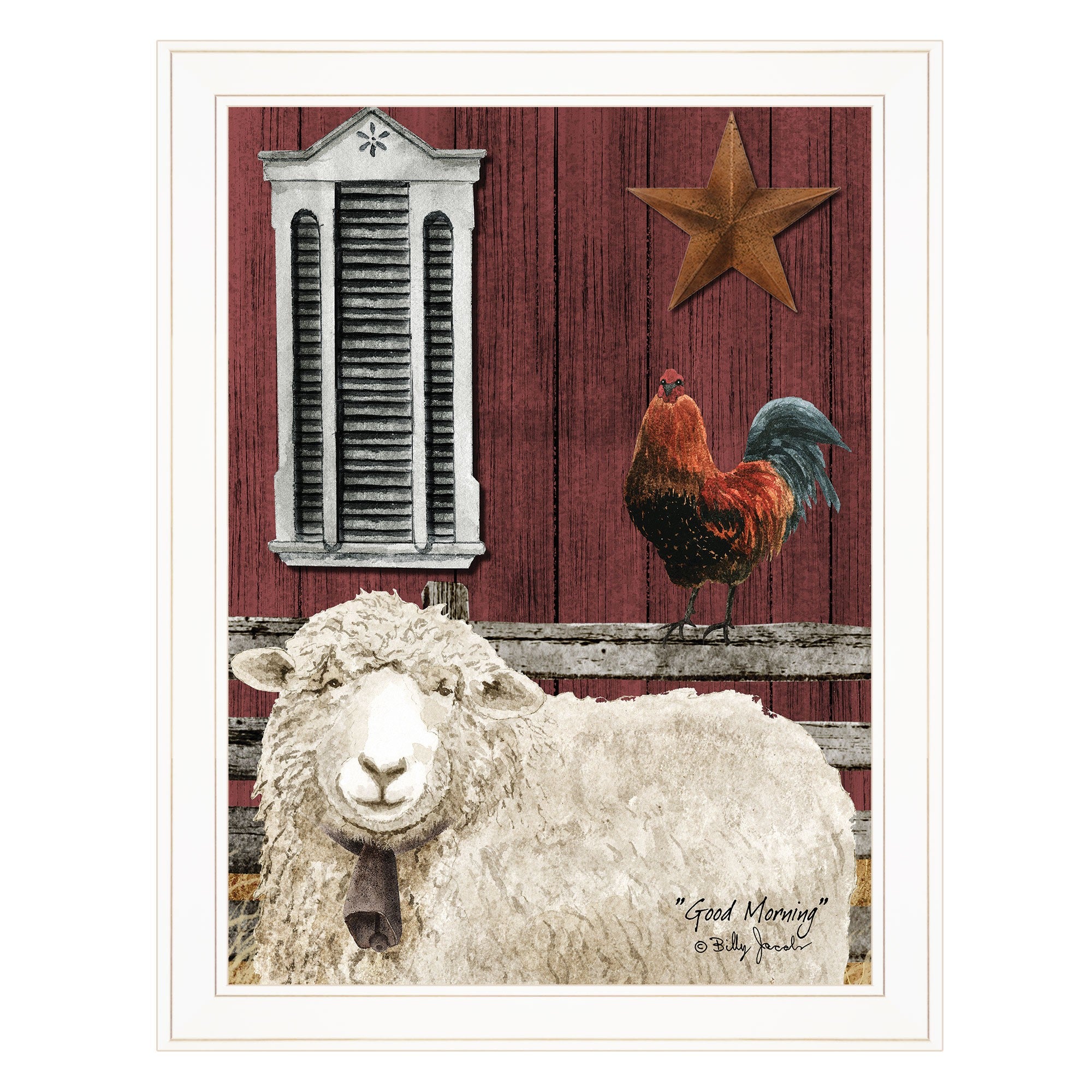 Good Morning 3 White Framed Print Wall Art