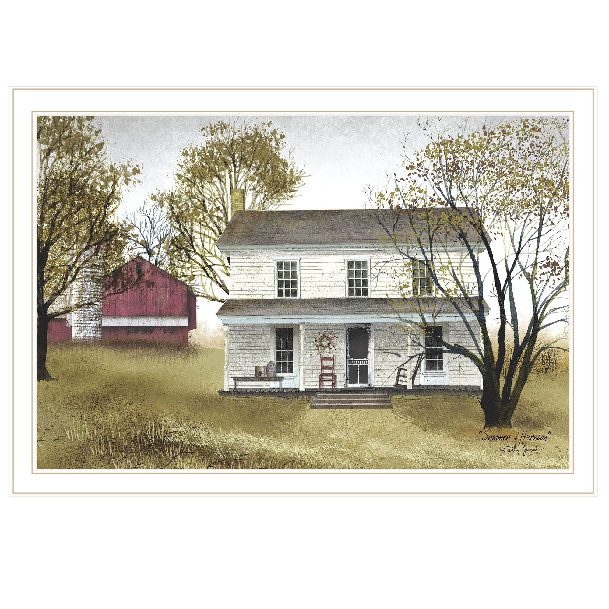 Summer Afternoon 3 White Framed Print Wall Art