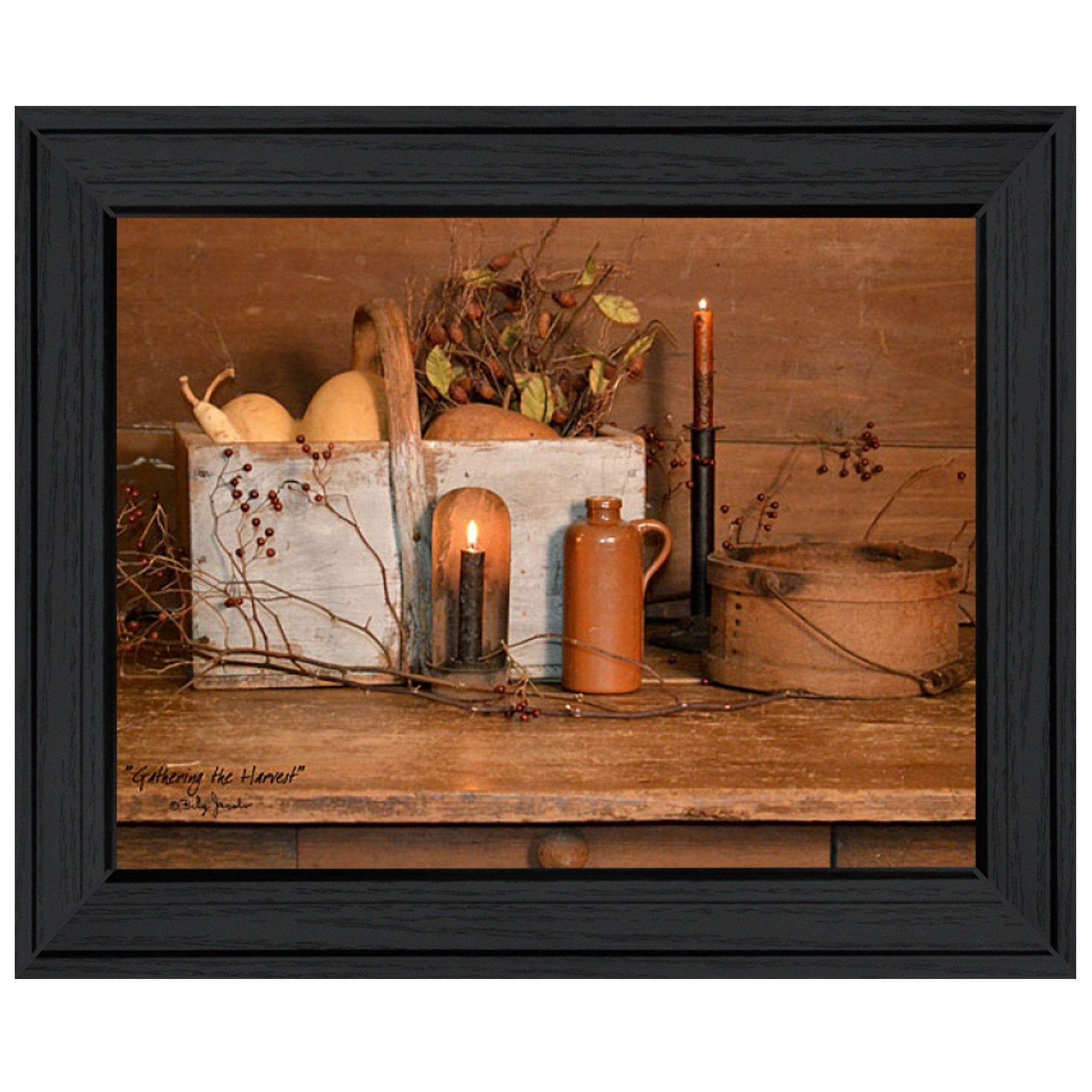 Gathering The Harvest 4 Black Framed Print Wall Art