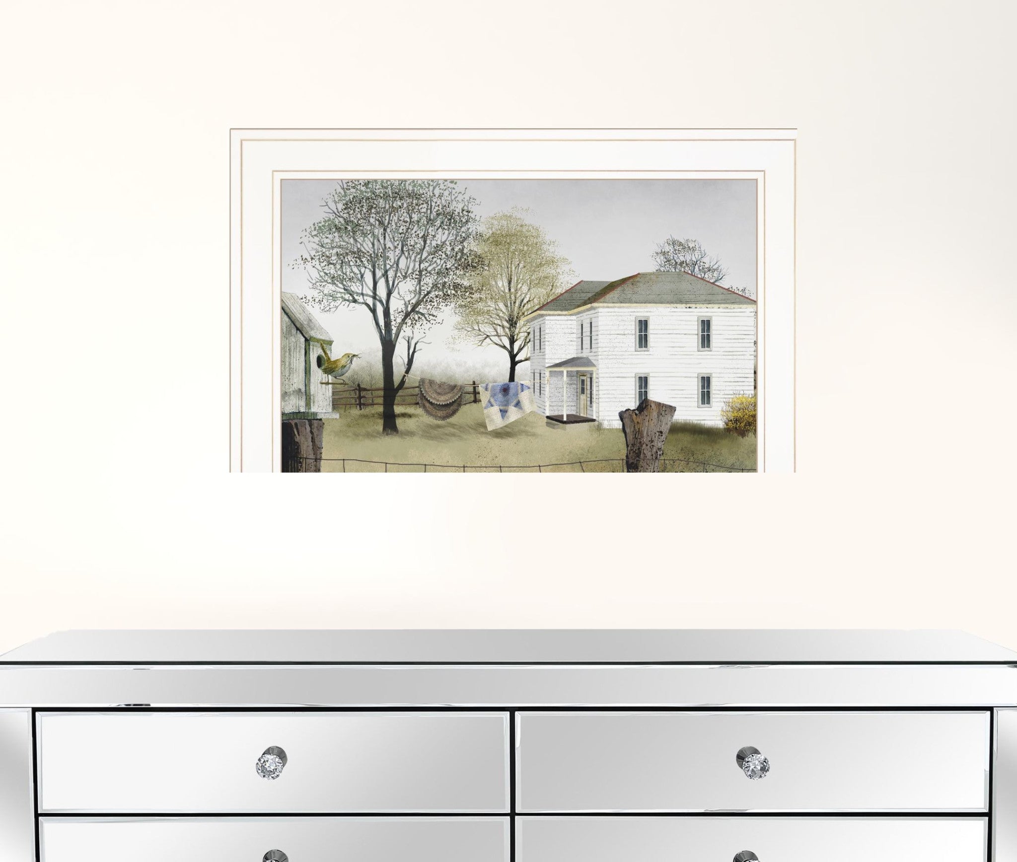 Spring Cleaning 1 White Framed Print Wall Art