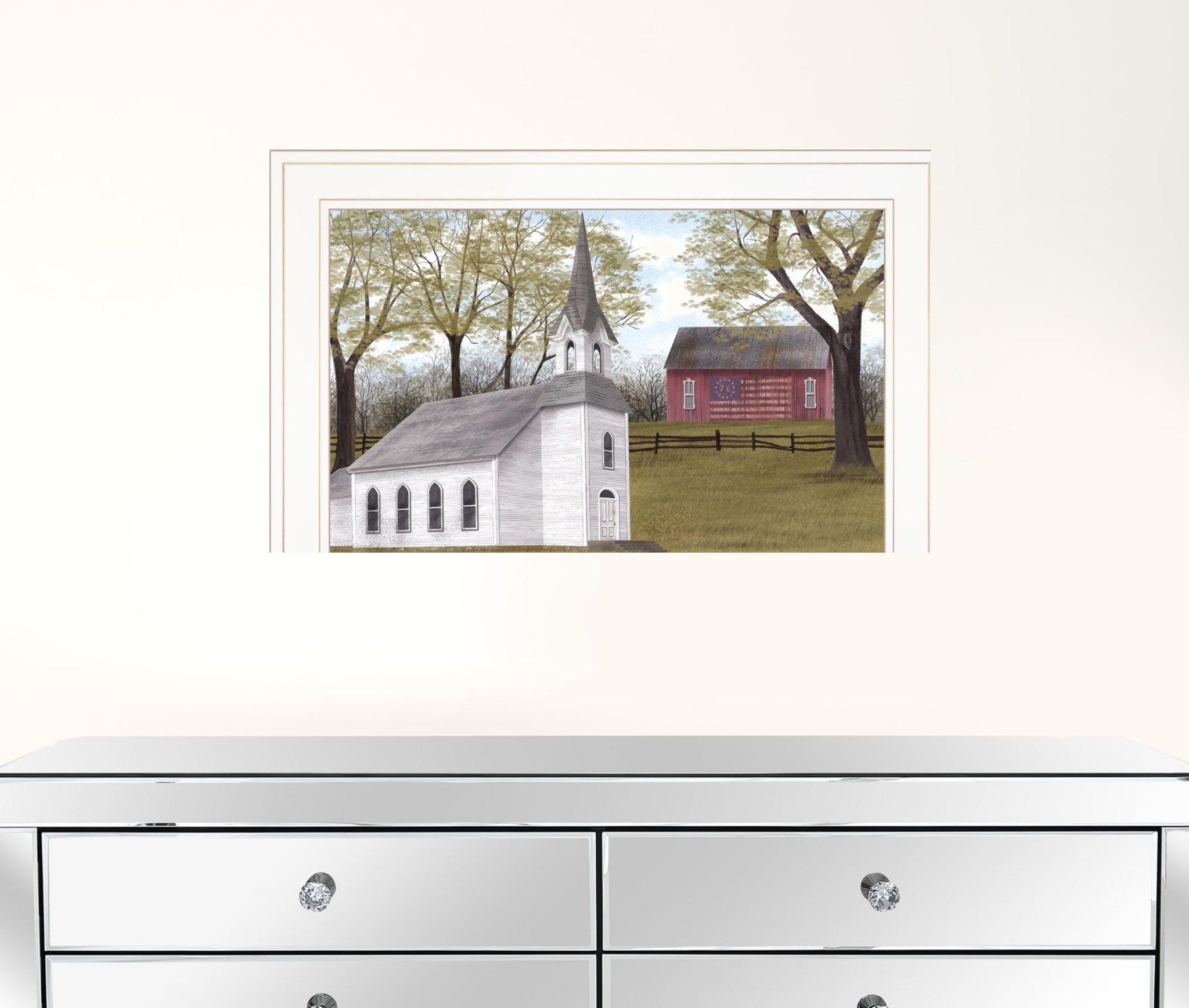 Faith And Freedom 2 White Framed Print Wall Art