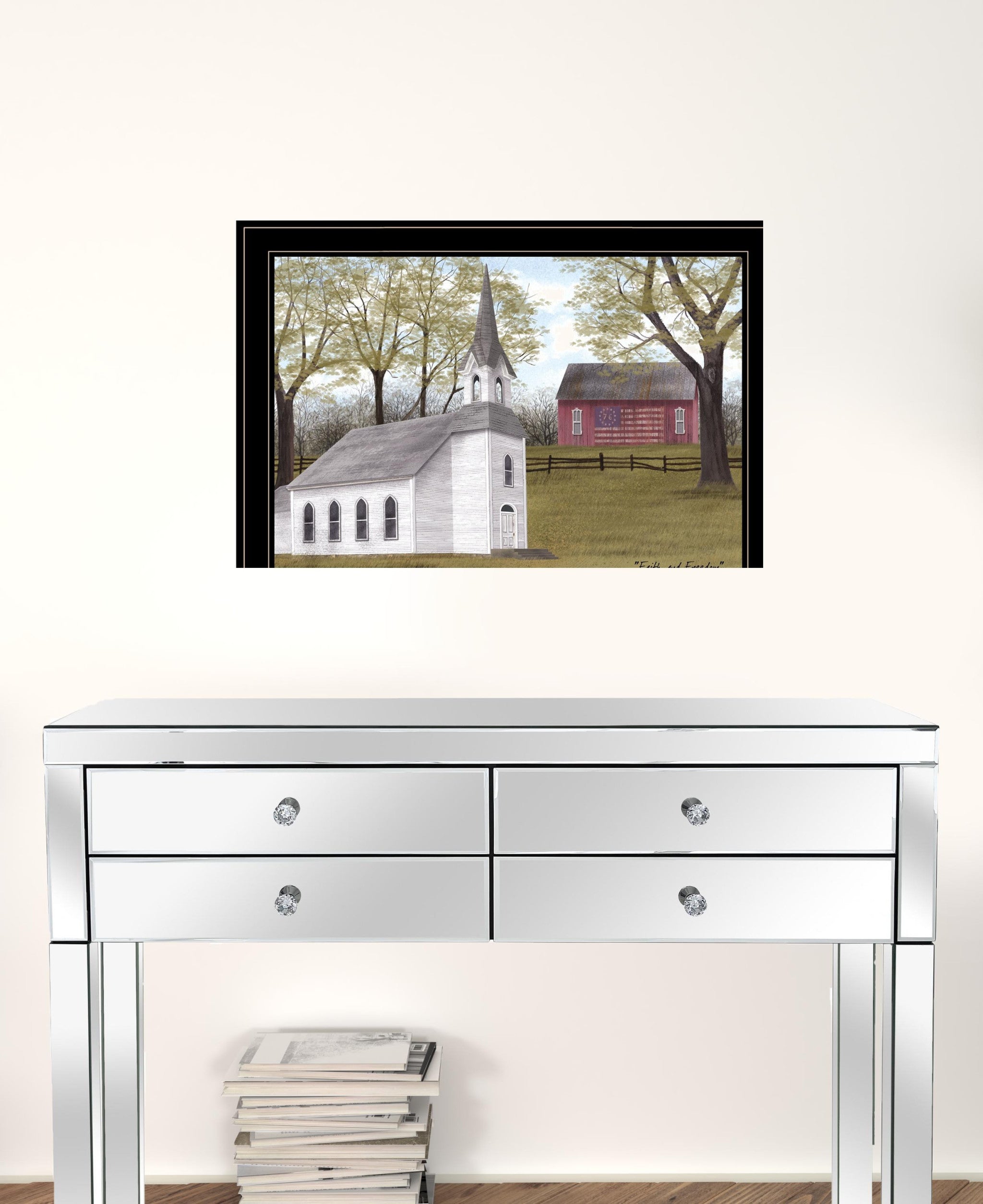 Faith And Freedom 5 Black Framed Print Wall Art