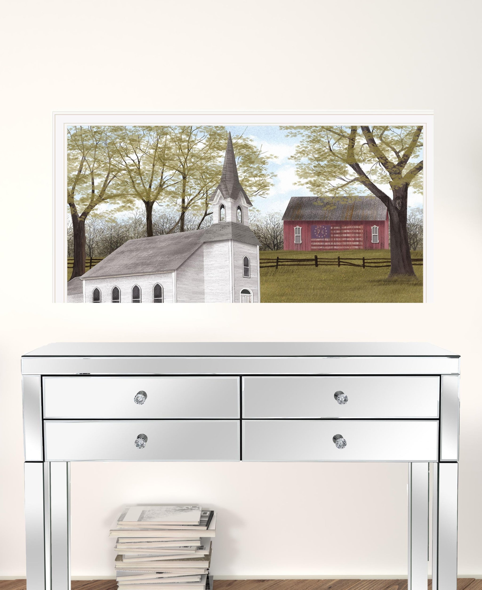 Faith And Freedom 6 White Framed Print Wall Art