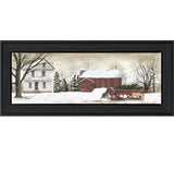 Christmas Trees At the Farm Black Framed Print Wall Art