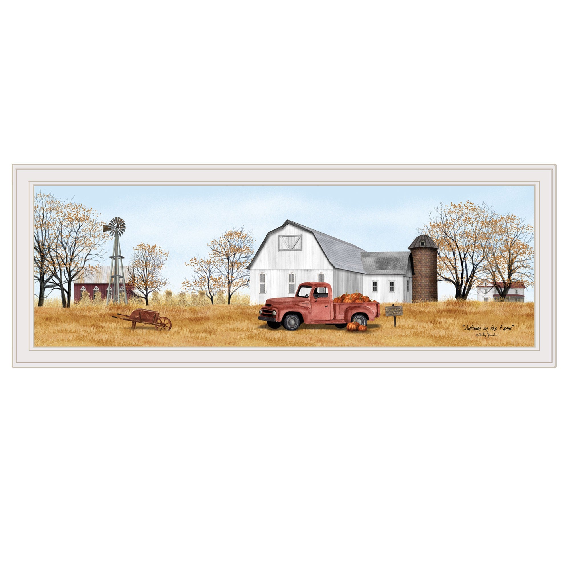 Autumn On Farm 3 White Framed Print Wall Art