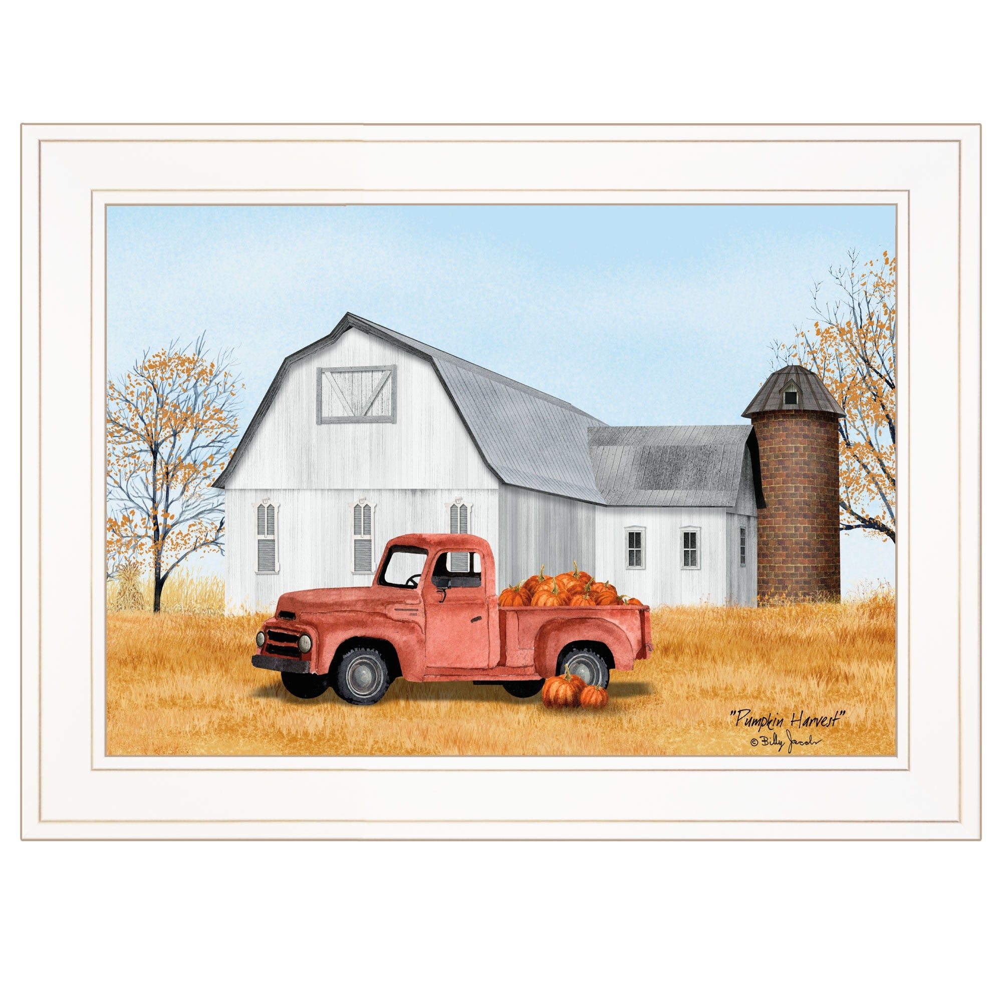 Pumpkin Harvest 1 White Framed Print Wall Art