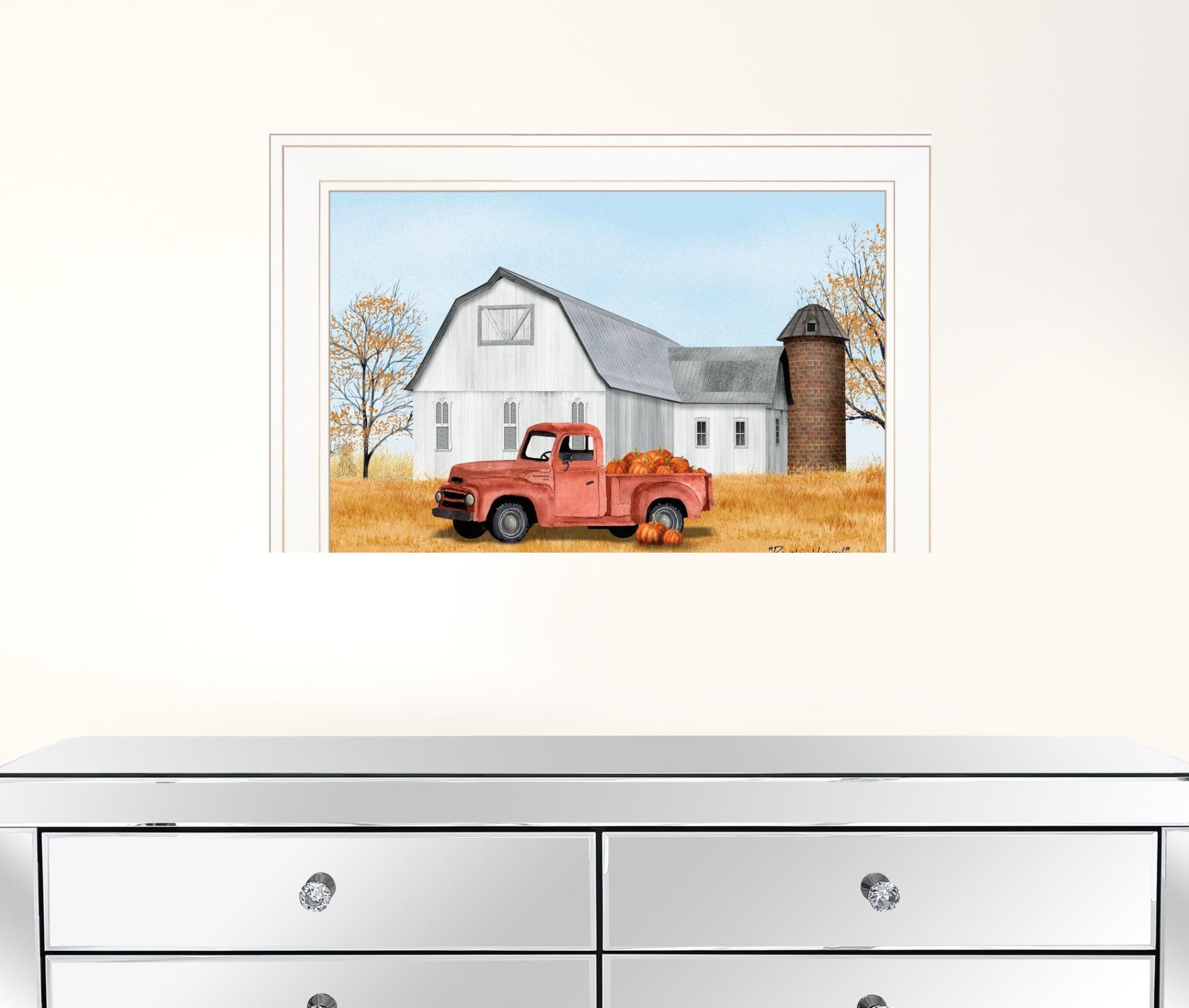 Pumpkin Harvest 1 White Framed Print Wall Art