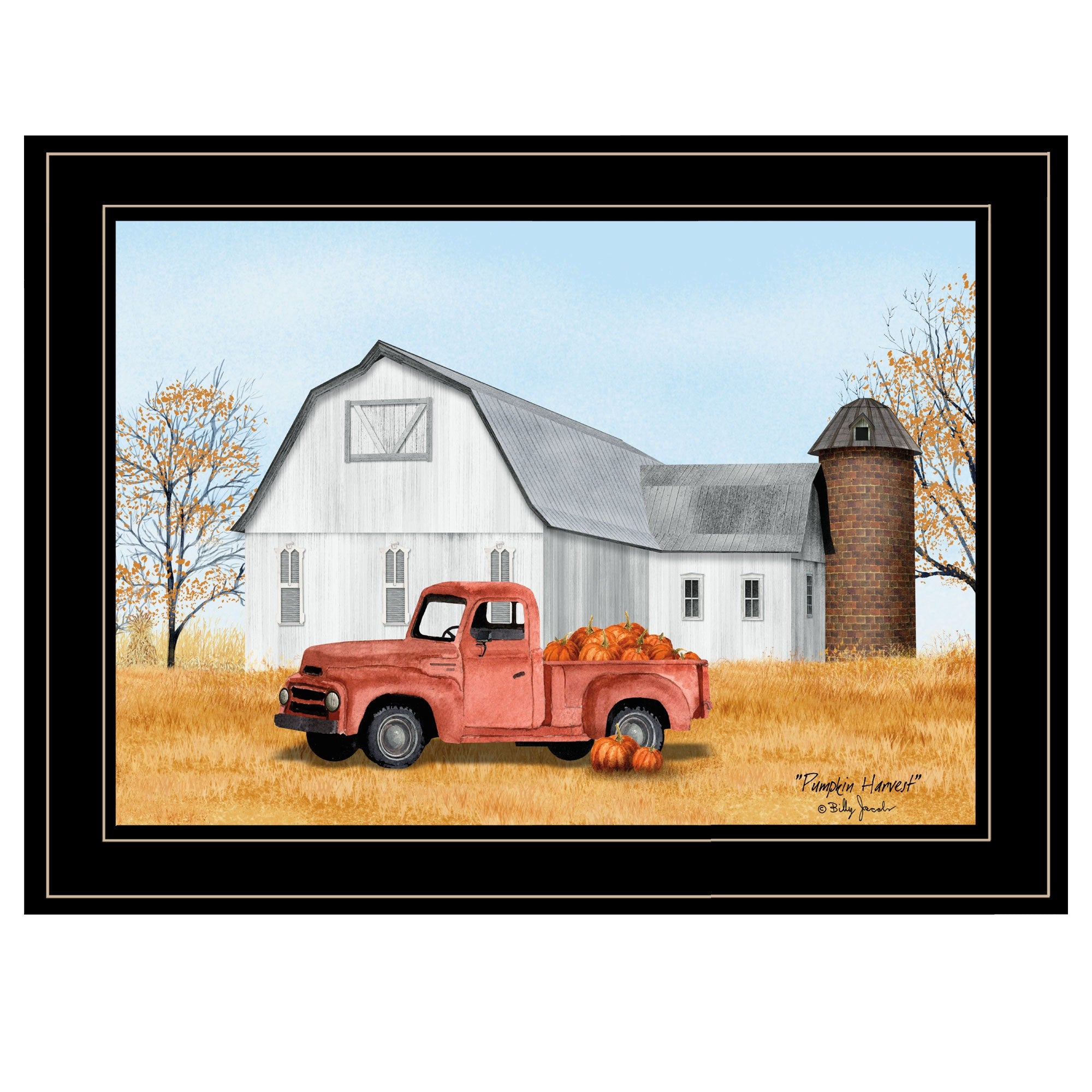 Pumpkin Harvest 2 Black Framed Print Wall Art