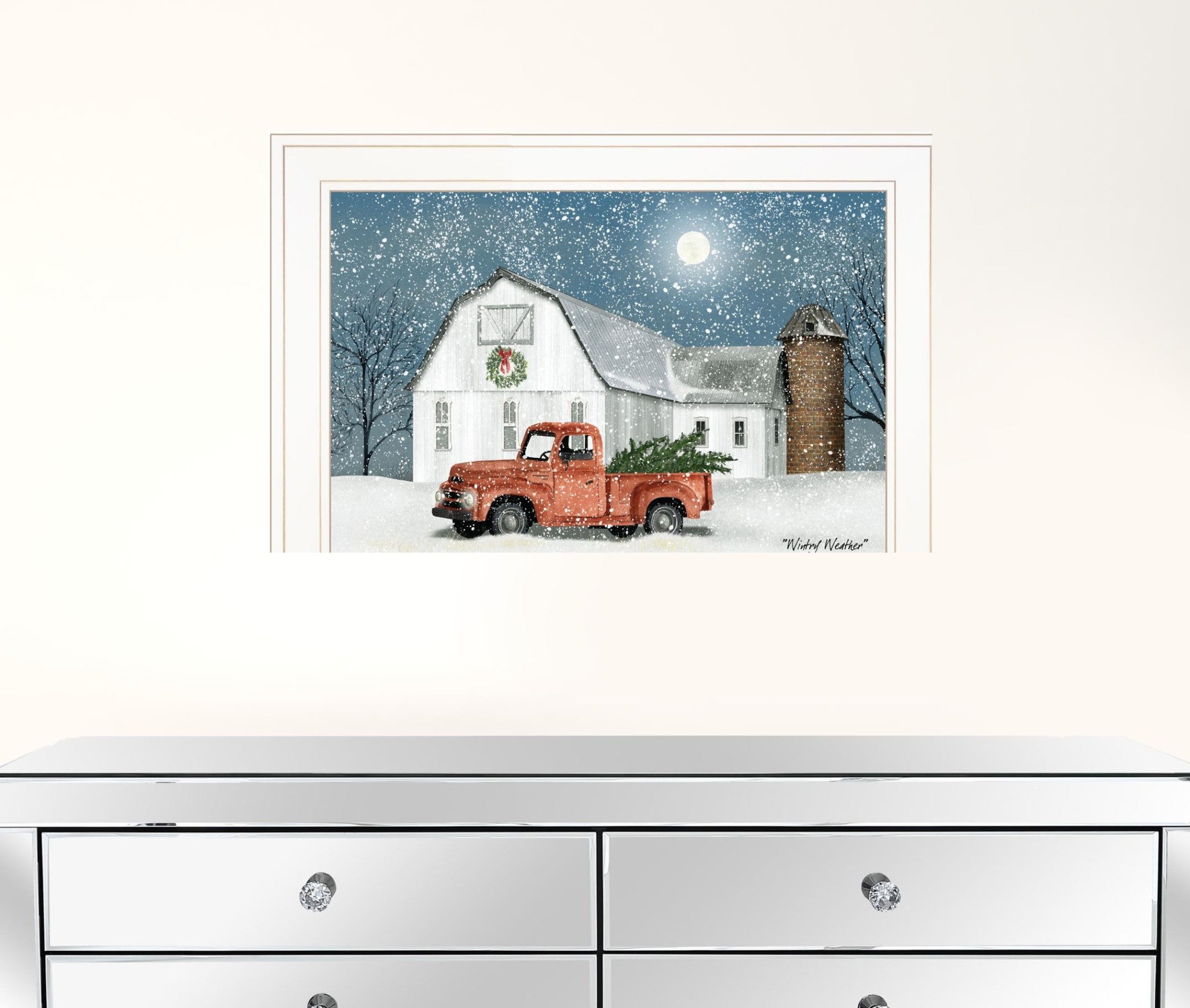 Wintry Weather 2 White Framed Print Wall Art