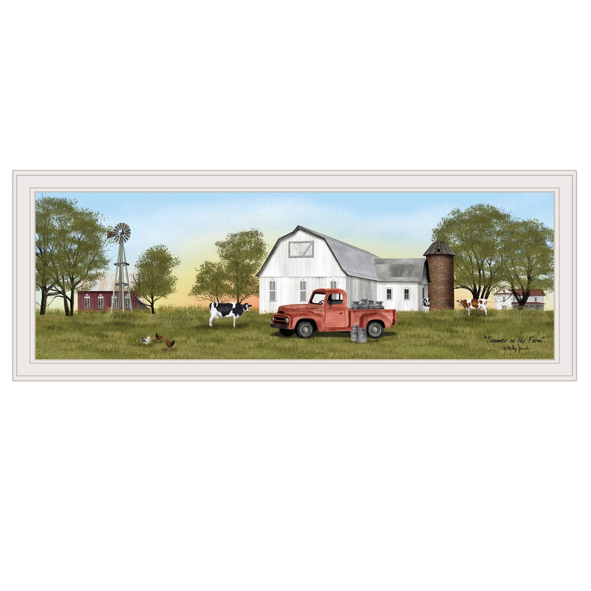 Summer On The Farm 3 White Framed Print Wall Art