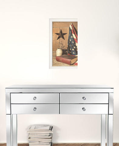 God And Country 4 White Framed Print Wall Art