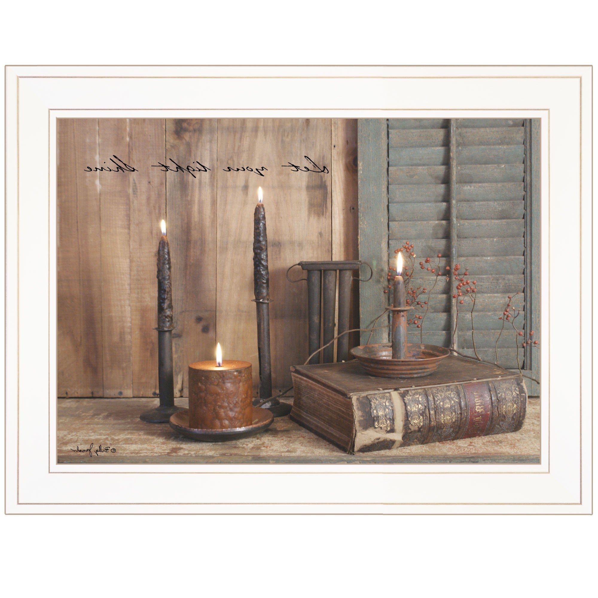 Let Your Light Shine 1 White Framed Print Wall Art