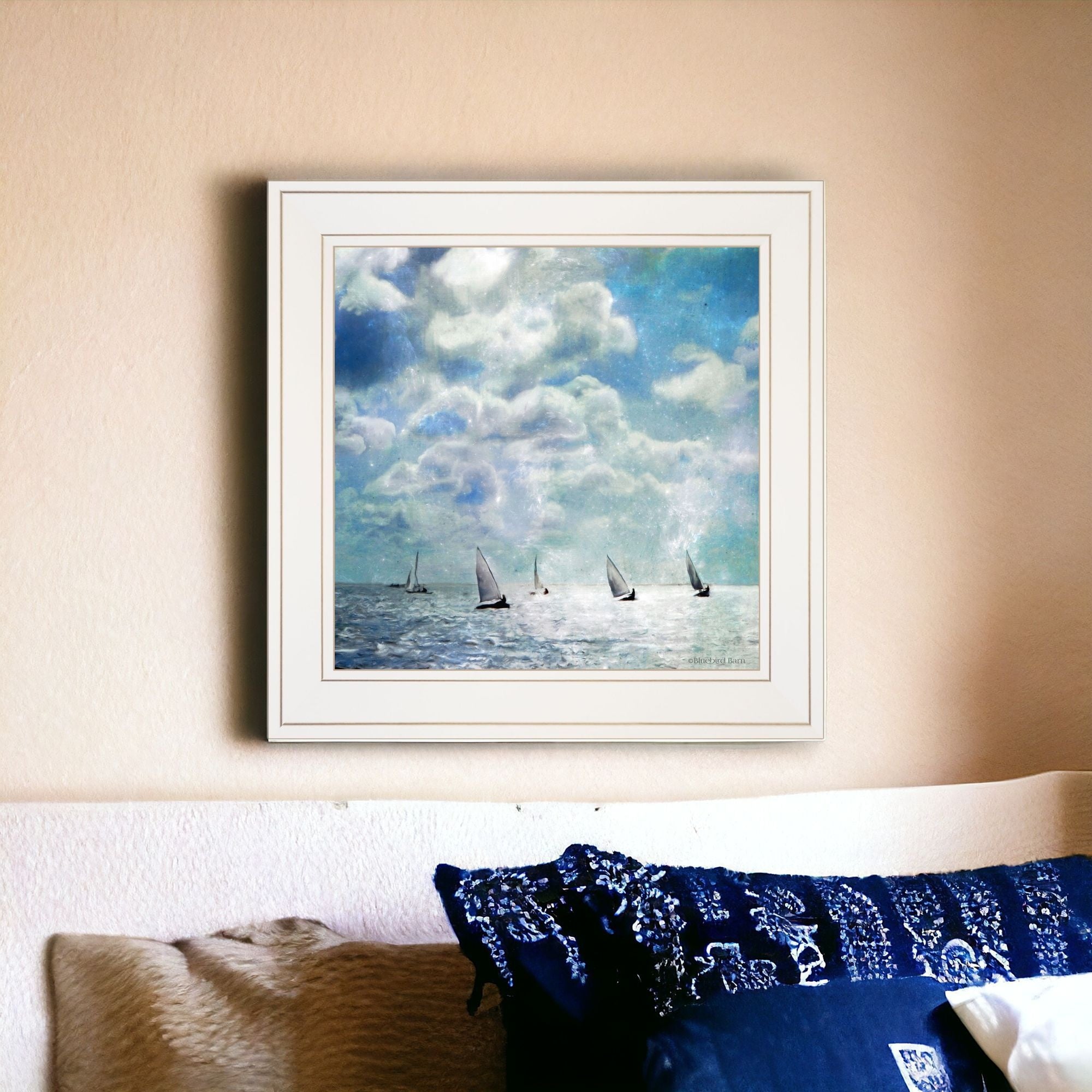 Sailing White Waters 2 White Framed Print Wall Art