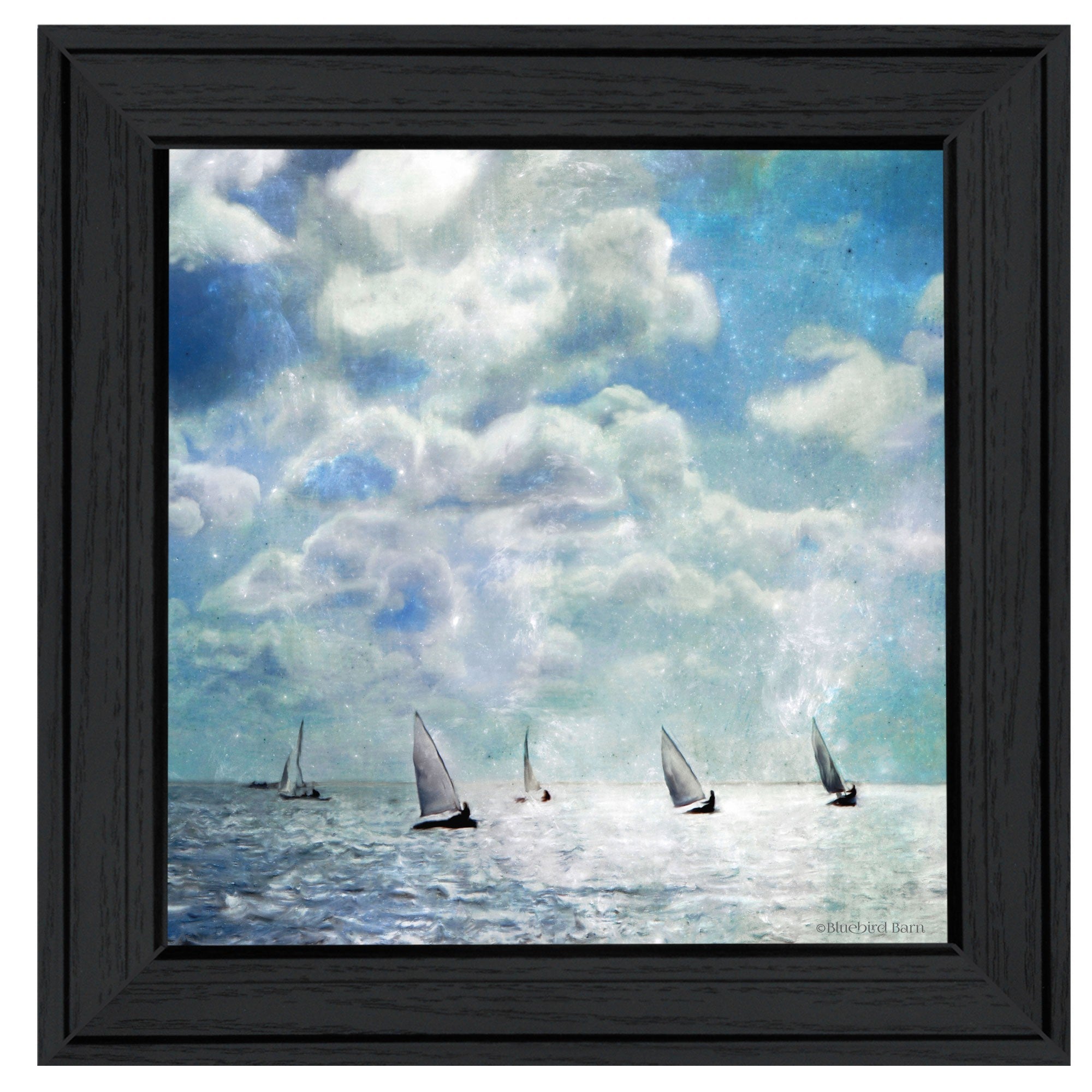 Sailing White Waters 3 Black Framed Print Wall Art