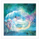 Woodland Cove Mermaid 2 White Framed Print Wall Art