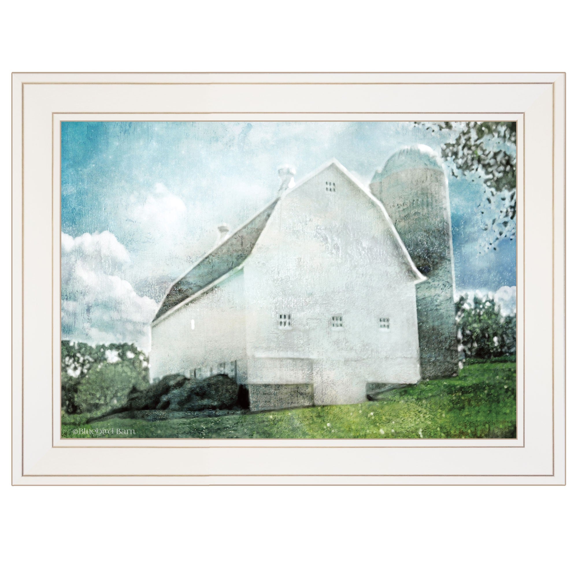 White Barn 1 White Framed Print Wall Art
