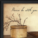 Peace Be With You 3 Black Framed Print Wall Art