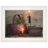 The Red Basket 1 White Framed Print Wall Art