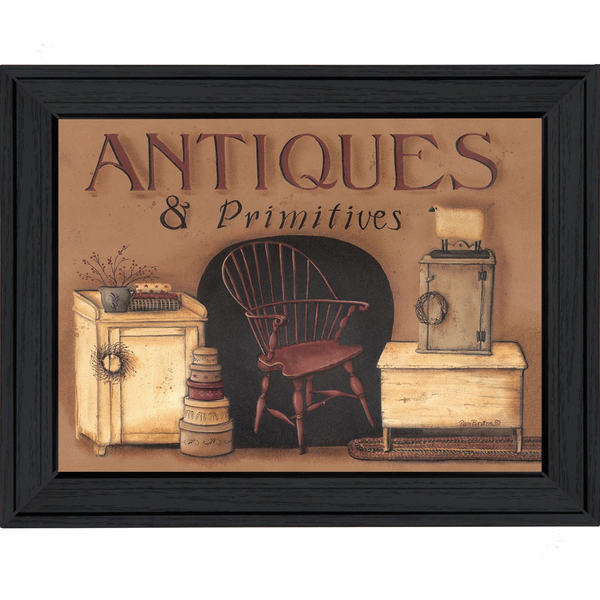 Antiques And Primitives Black Framed Print Wall Art