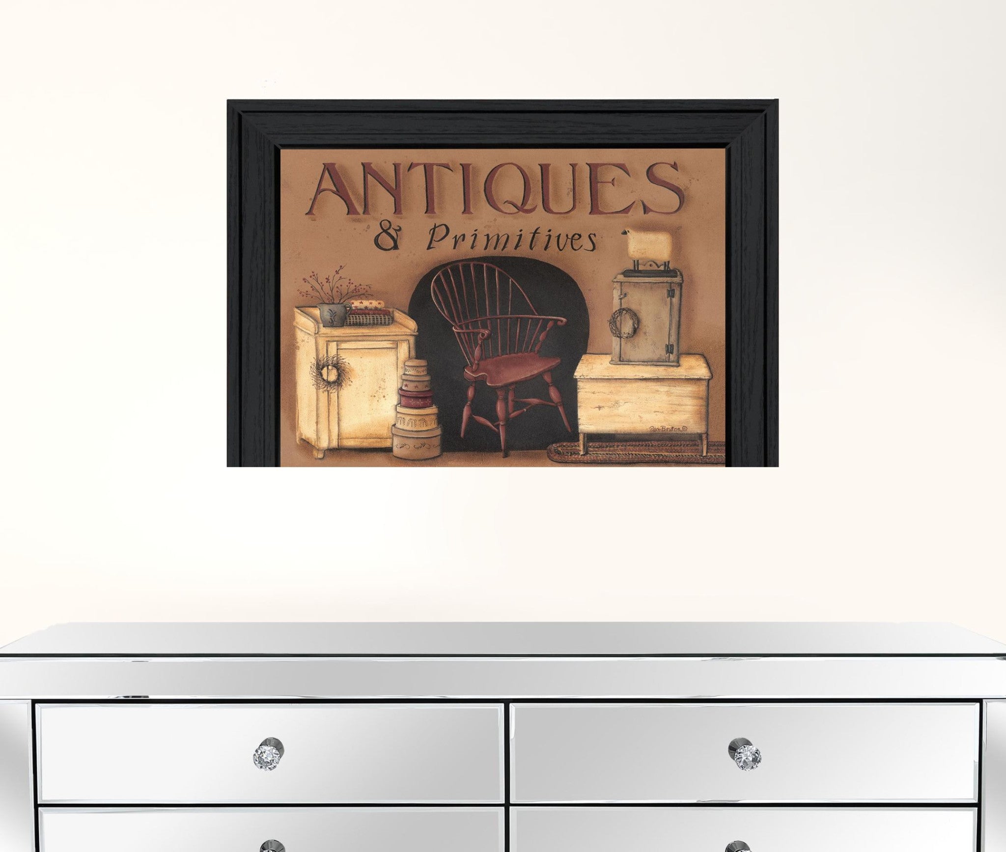 Antiques And Primitives Black Framed Print Wall Art