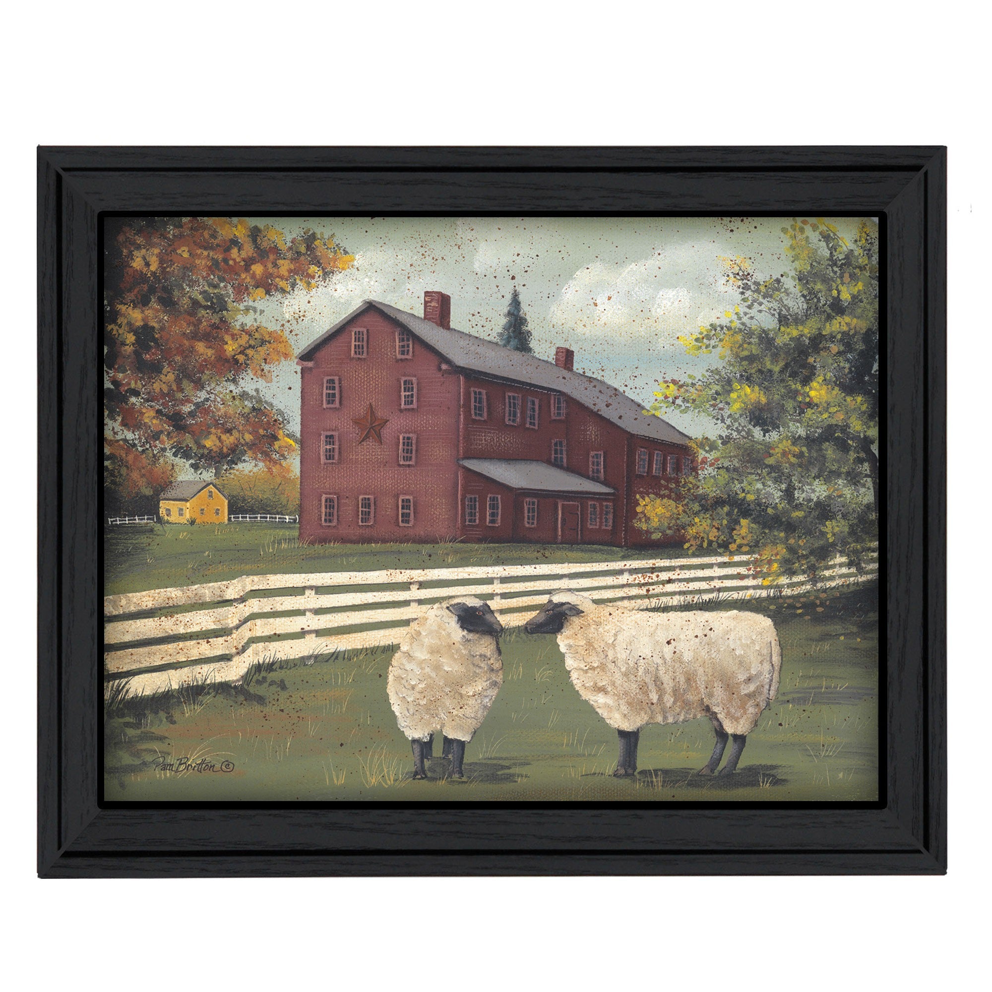 Hancock Sheep 1 Black Framed Print Wall Art