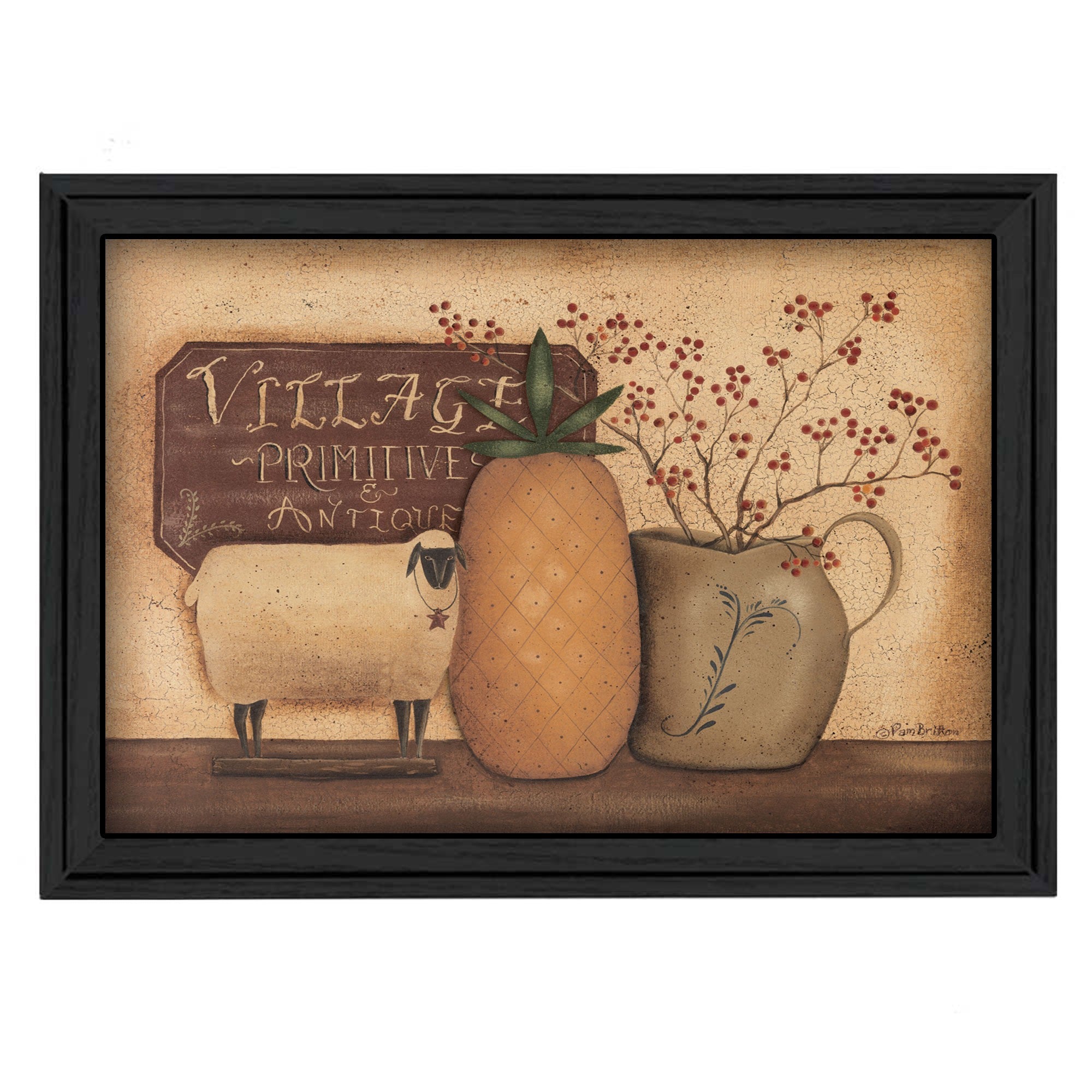 Country Necessities Black Framed Print Wall Art