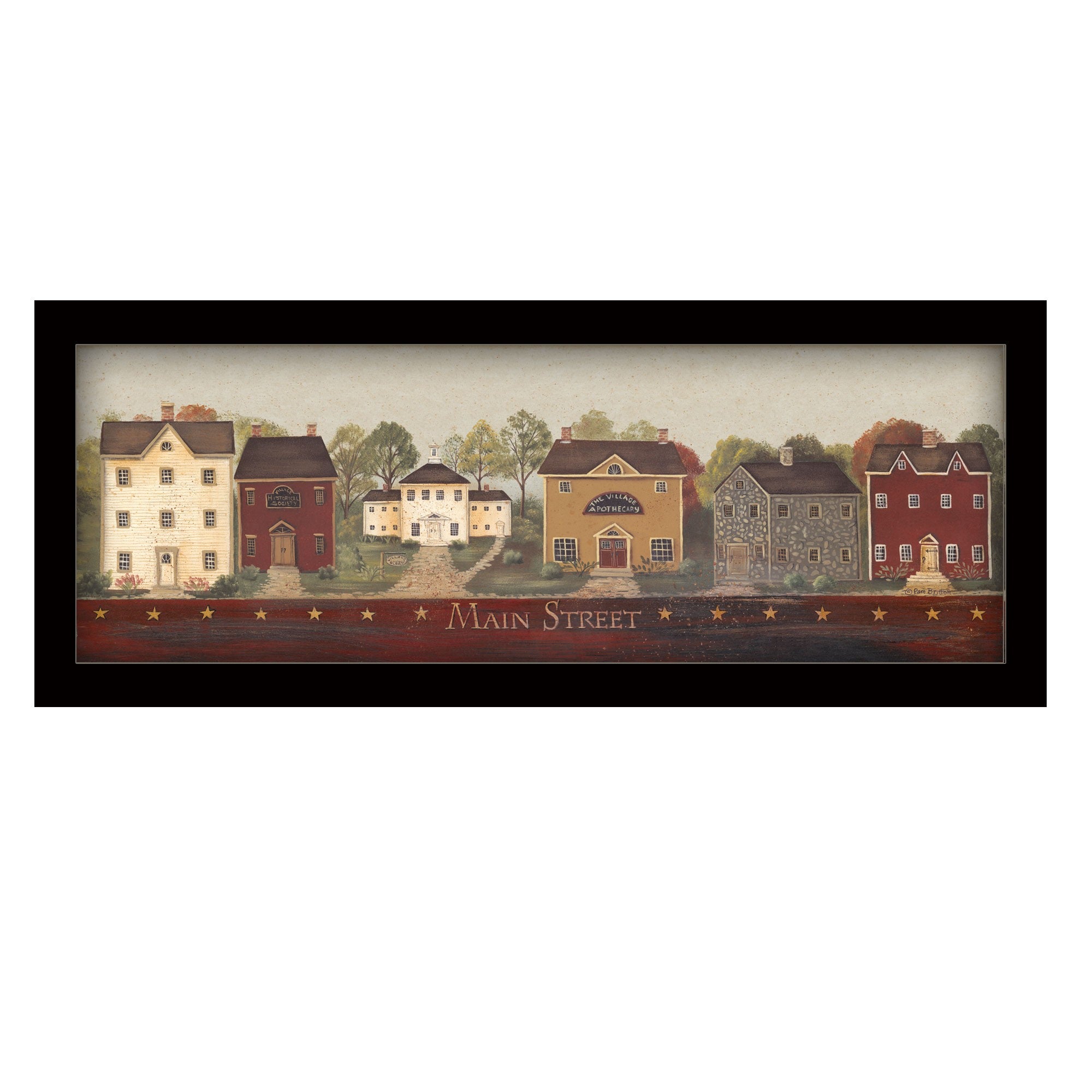 Main Street 1 Black Framed Print Wall Art