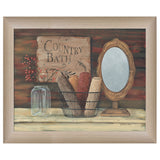 Country Bath 4 Brown Framed Print Wall Art