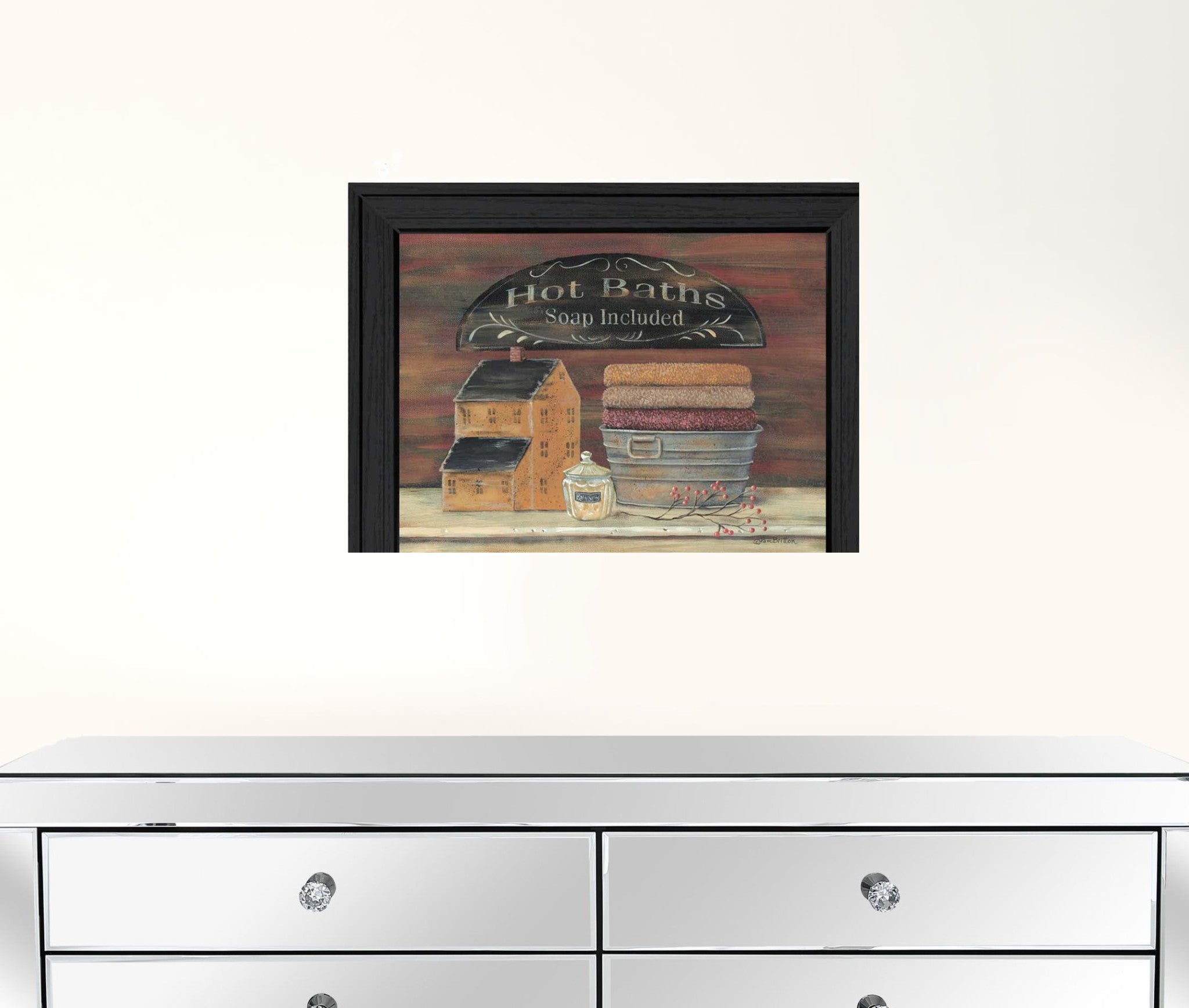 Hot Bath 4 Black Framed Print Wall Art