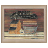 Hot Bath Brown Framed Print Bathroom Wall Art